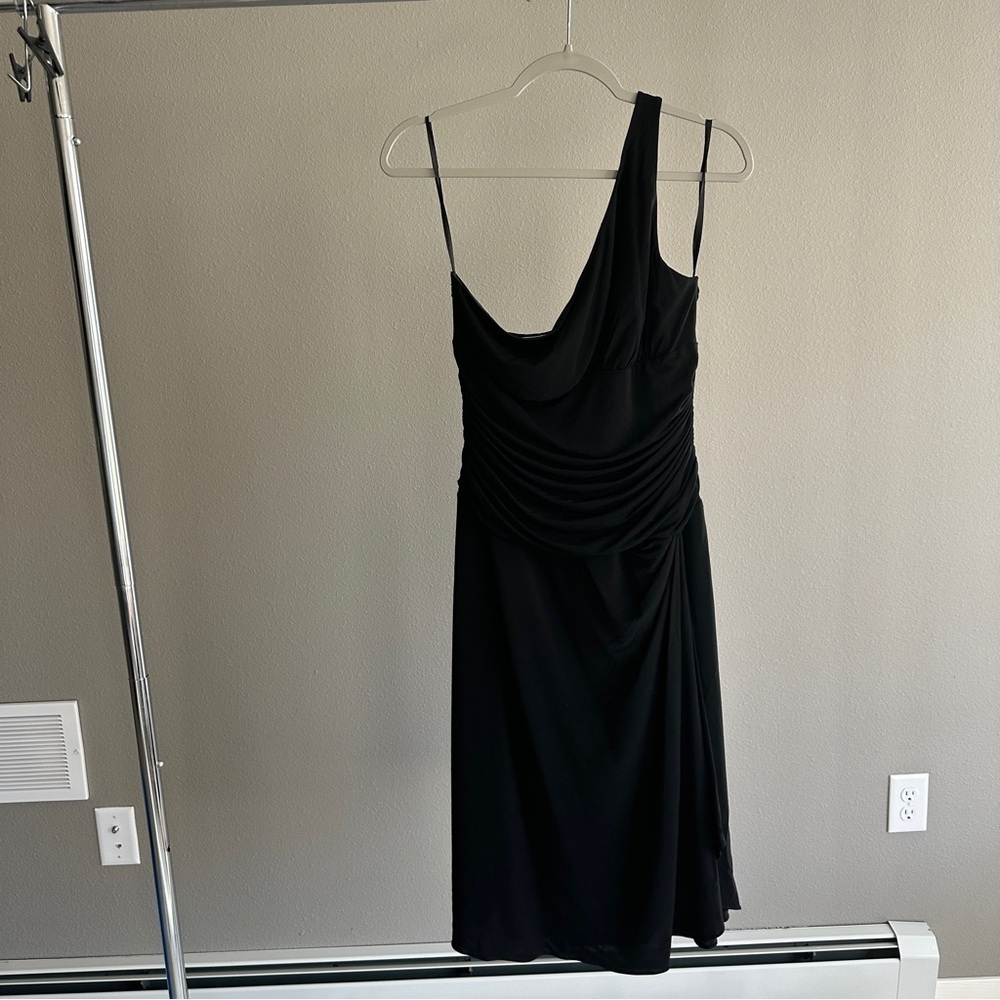 NWT BCBGMaxazria Black One Shoulder Dress